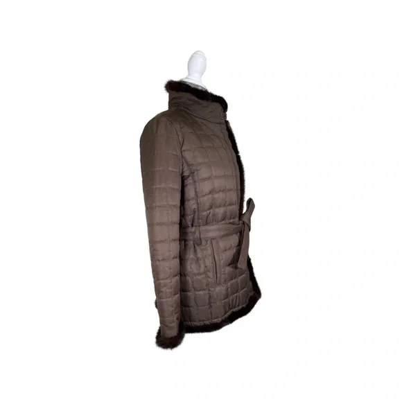 Quilted Jacket with Mahogany Mink Trim